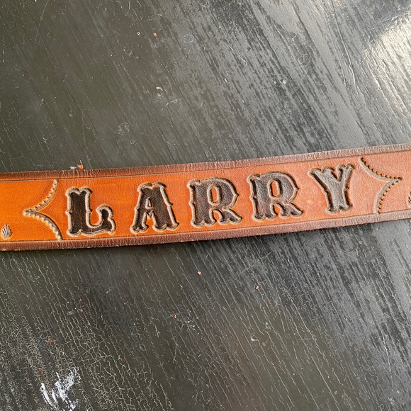 Vintage Other - vintage leather tooled hand stamped belt